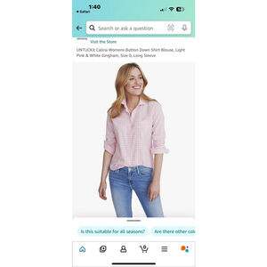 Untuckit Womens Shirt- Size 16 -NWT— Pink Check Gingham Cotton